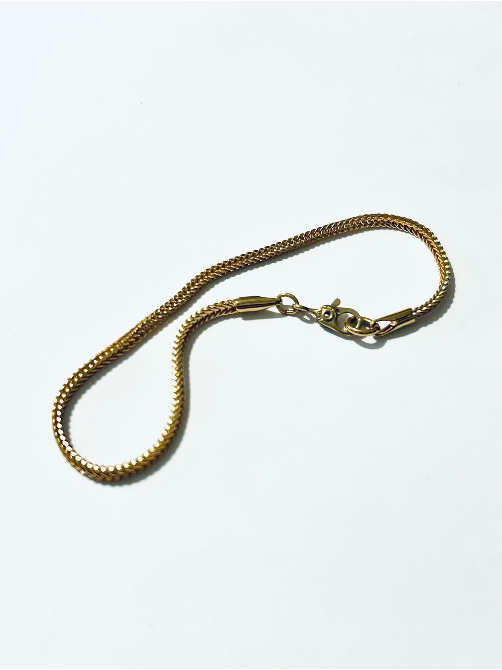 Vintage Monet Gold Tone Herringbone Chain Bracelet